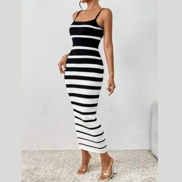 UB-3634 Ladies Striped Pattern Cami Bodycon Dress