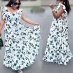 E1229 Ladies Short Sleeve Midi Long Dress Backless Dresses