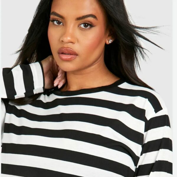 S-11845 Ladies Striped Long Sleeve T-shirts